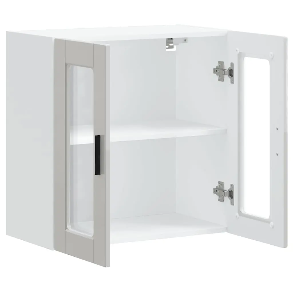 Kitchen Wall Cabinet Glass Door White High Gloss Storage Shelving Unit Organiser
