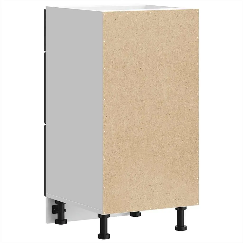Kitchen Base Cabinet Black Engineered Wood Storage Cupboard Adjustable Feet