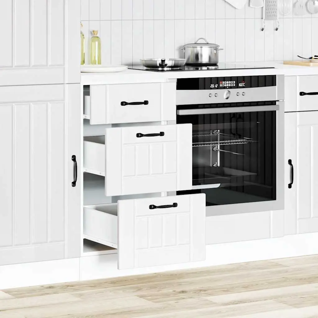 Kitchen Cabinet White Engineered Wood Storage Cupboard Unit