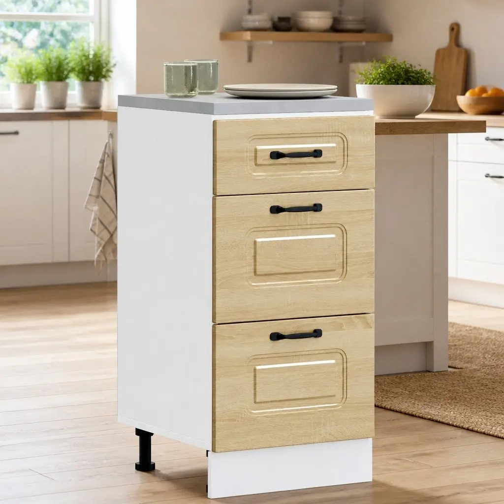 High Gloss White Kitchen Base Cabinet