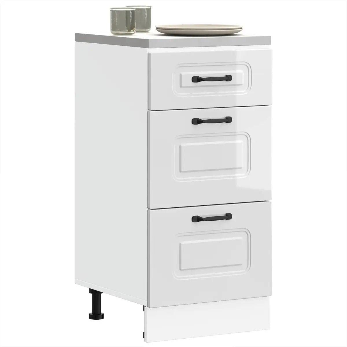 High Gloss White Kitchen Base Cabinet