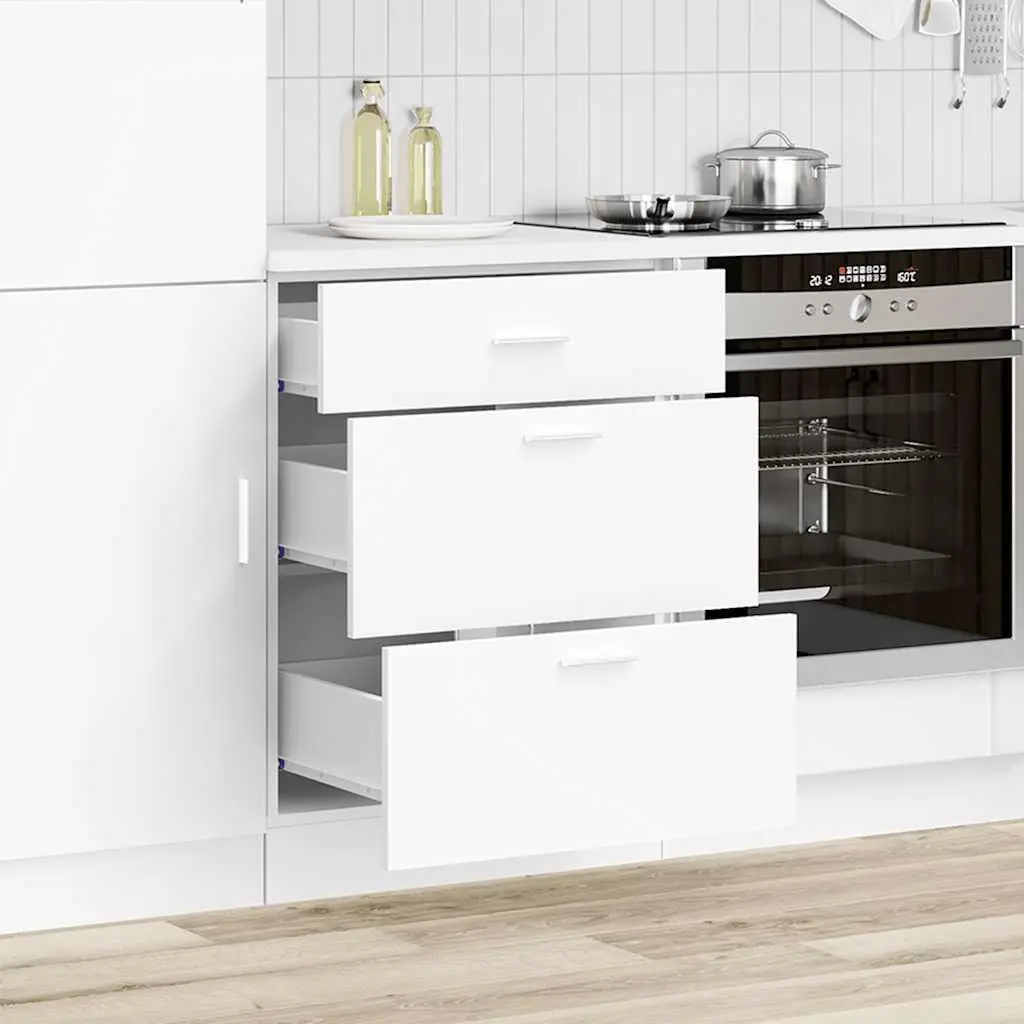 Kitchen Base Cabinet White Engineered Wood Adjustable Feet