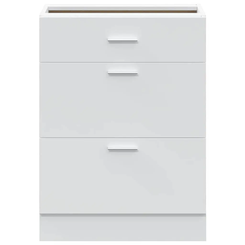 Kitchen Base Cabinet White Engineered Wood Adjustable Feet
