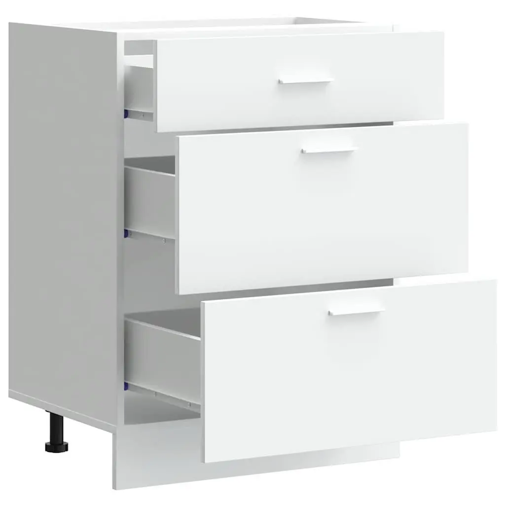 Kitchen Base Cabinet White Engineered Wood Adjustable Feet