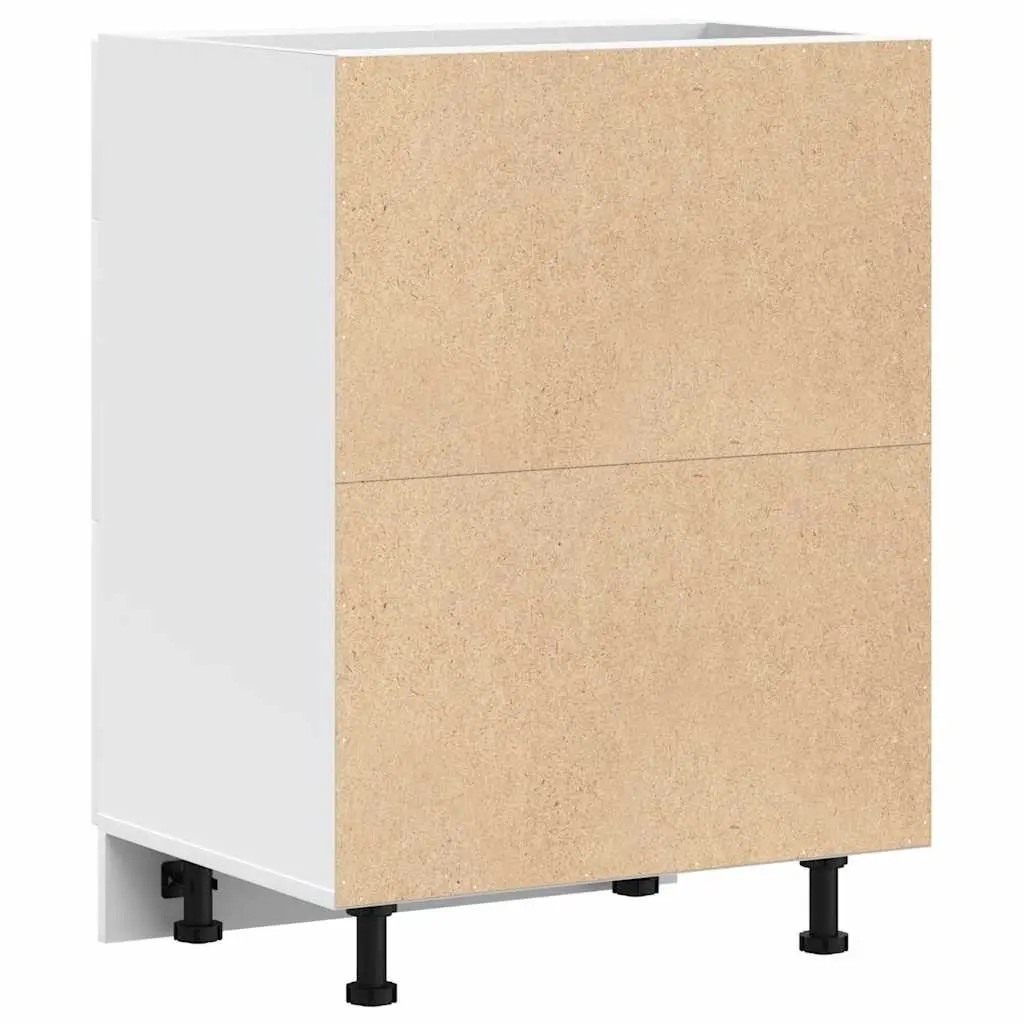 Kitchen Base Cabinet White Engineered Wood Adjustable Feet