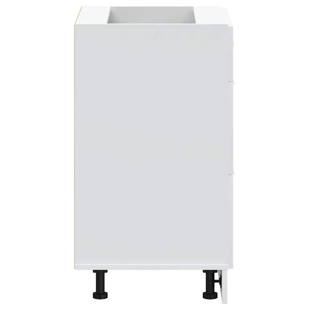 Kitchen Base Cabinet White Engineered Wood Adjustable Feet