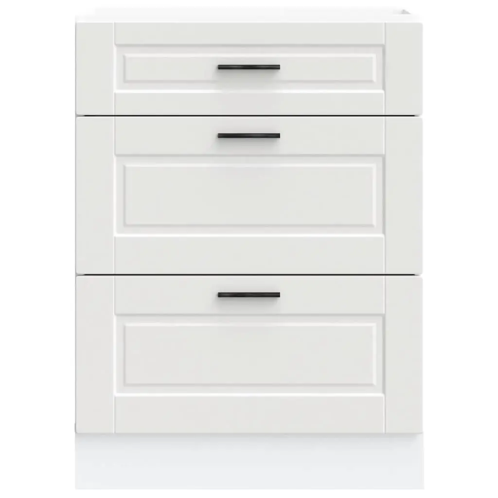 Kitchen Cabinet White Engineered Wood Storage Cupboard Adjustable Feet