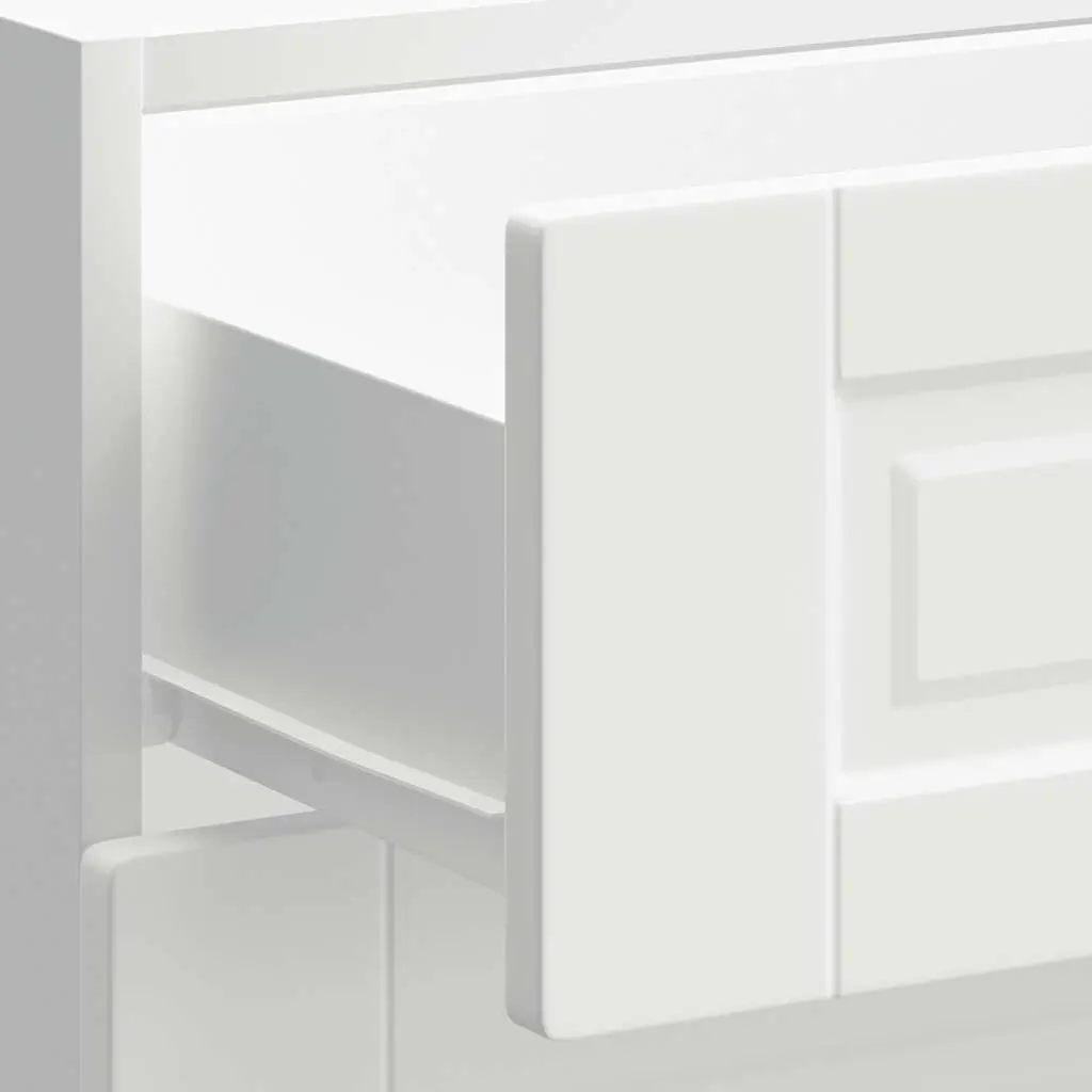 Kitchen Cabinet White Engineered Wood Storage Cupboard Adjustable Feet