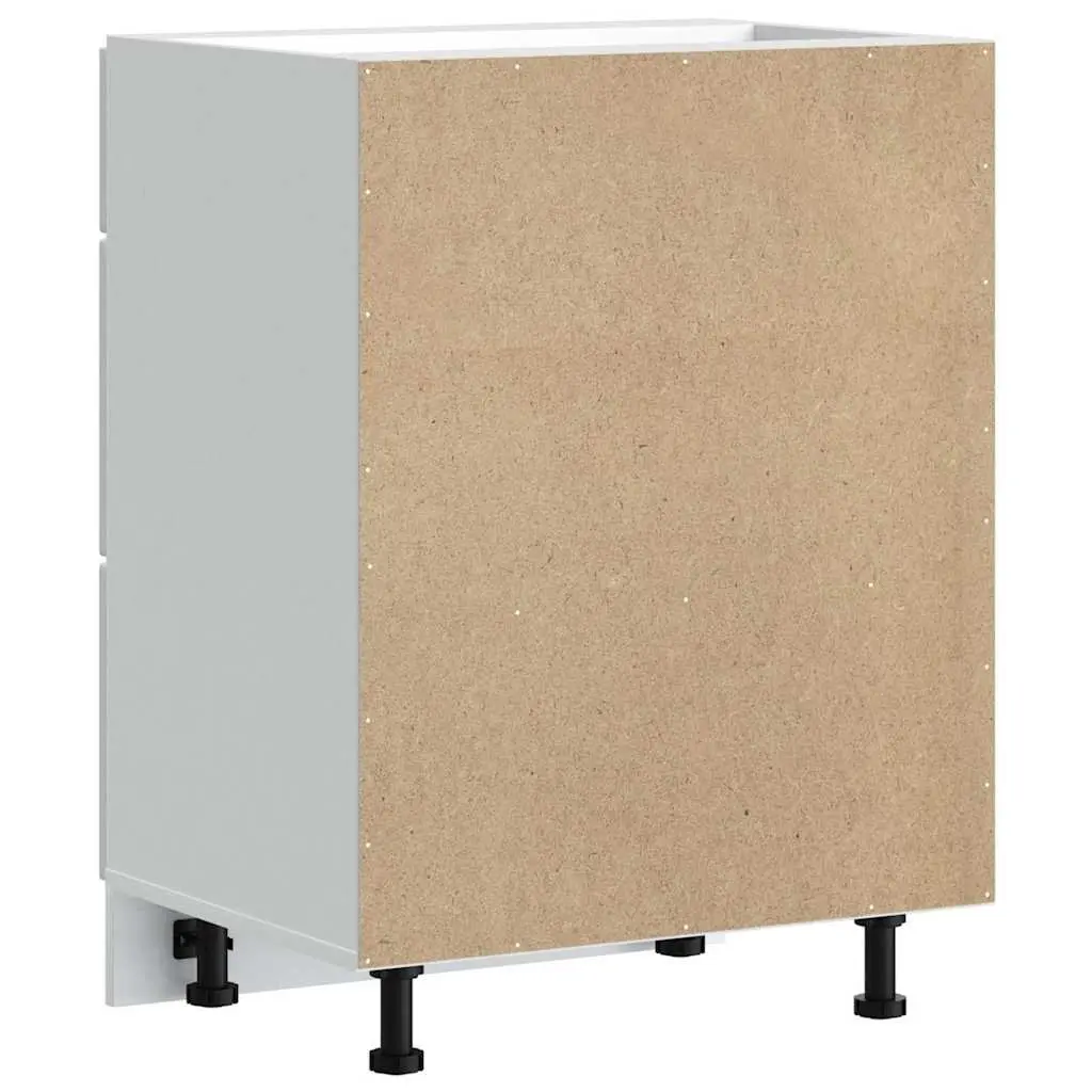 Kitchen Base Cabinet White Engineered Wood Adjustable Feet