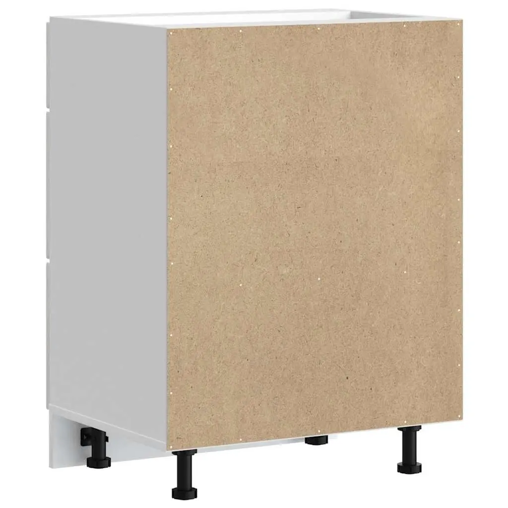 Kitchen Cabinet White Engineered Wood Storage Cupboard Adjustable Feet