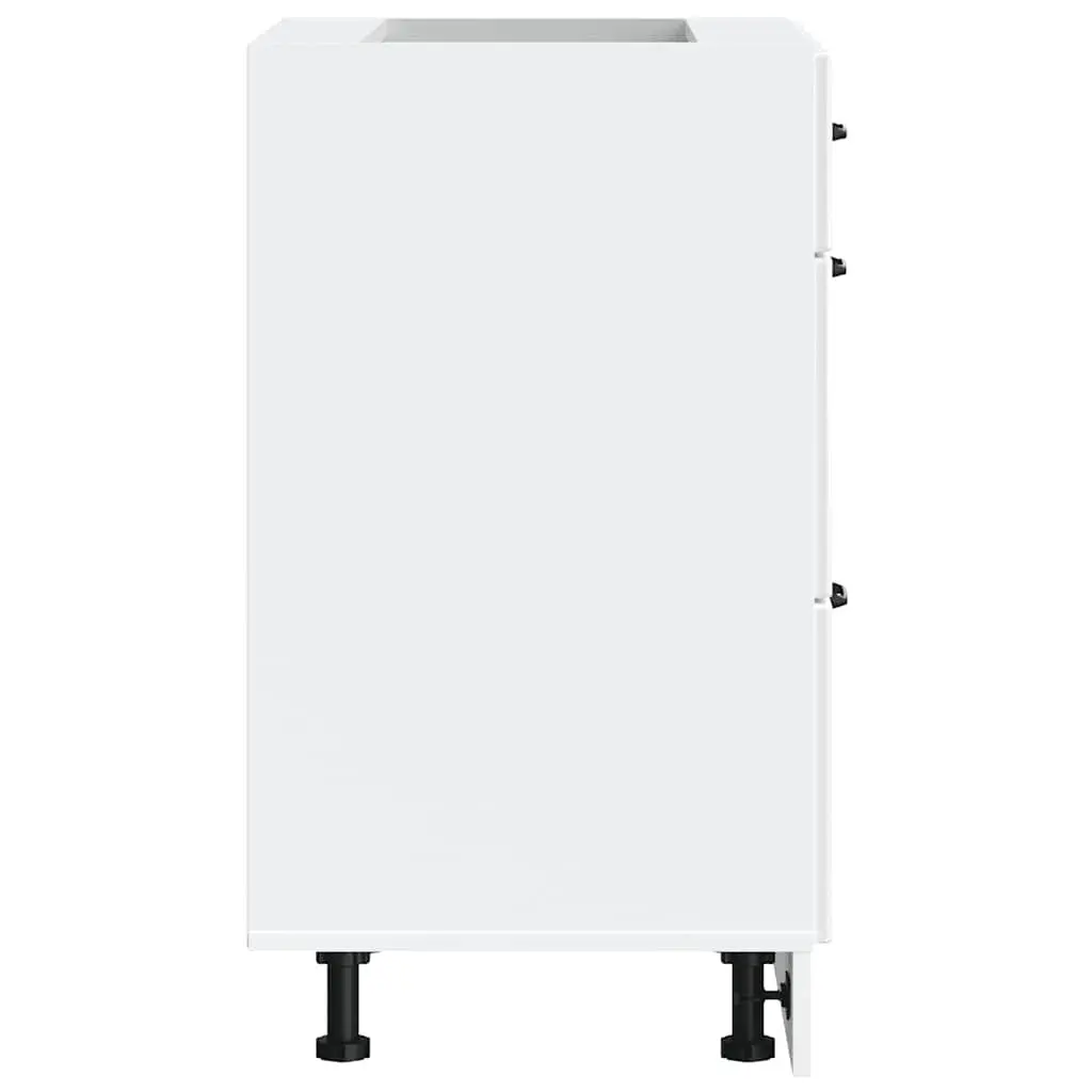 Kitchen Cabinet White Engineered Wood Storage Cupboard Adjustable Feet