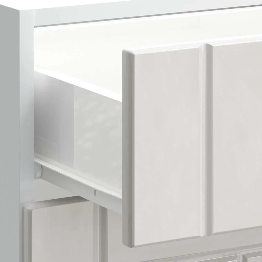 Kitchen Cabinet White Engineered Wood Storage Cupboard Adjustable Feet
