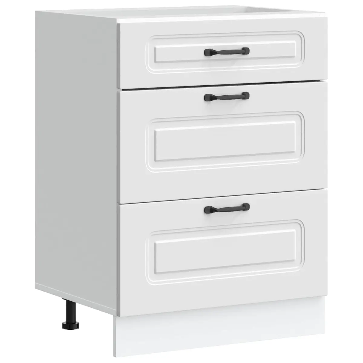 Kitchen Base Cabinet White Storage Cupboard Engineered Wood Adjustable Feet
