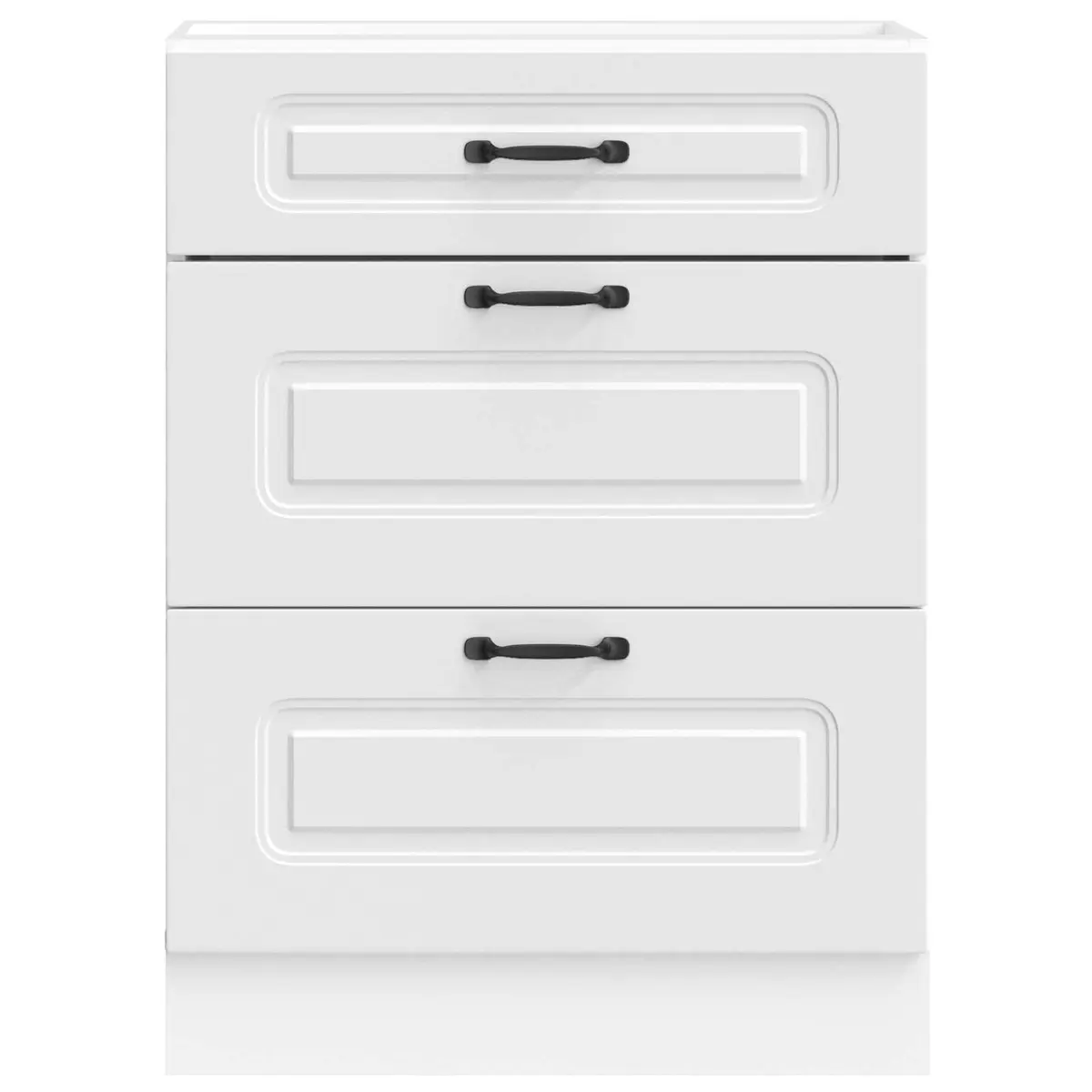 Kitchen Base Cabinet White Storage Cupboard Engineered Wood Adjustable Feet