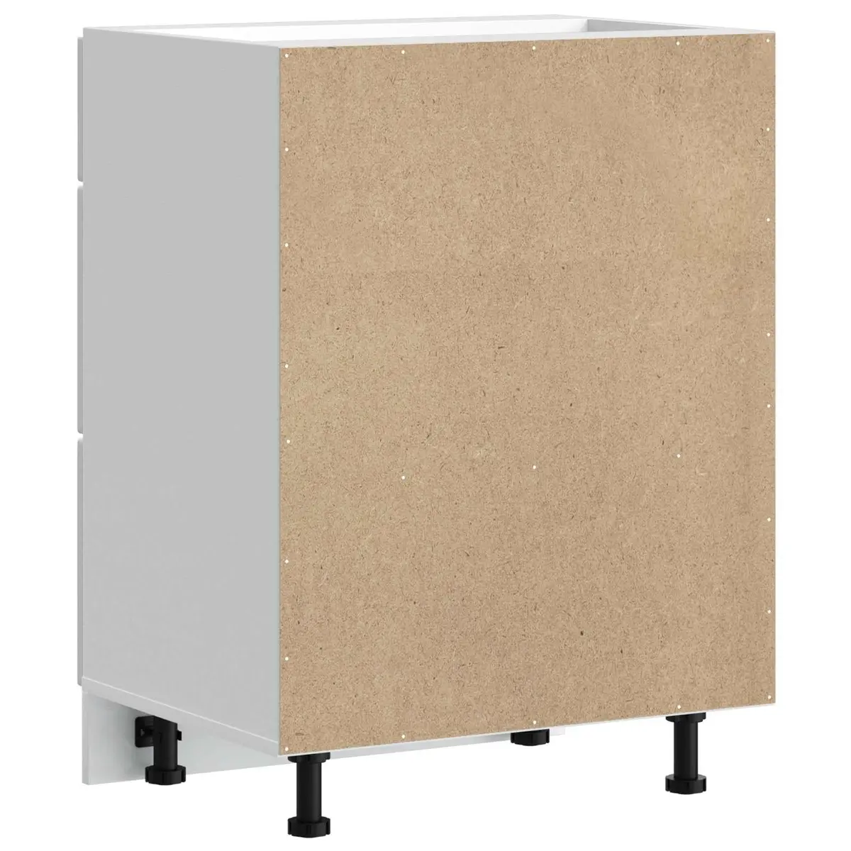 Kitchen Base Cabinet White Storage Cupboard Engineered Wood Adjustable Feet