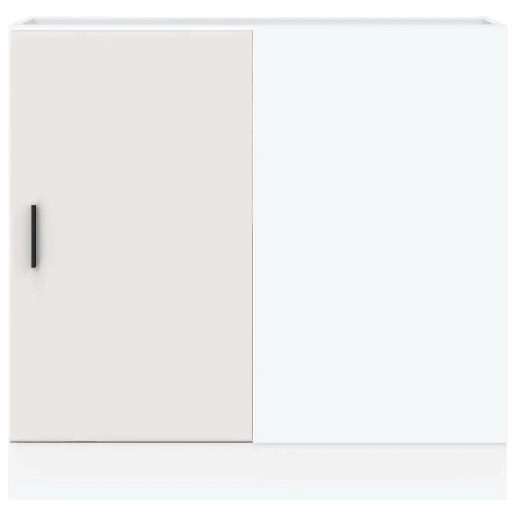 Kitchen Base Cabinet White Engineered Wood Storage Cupboard