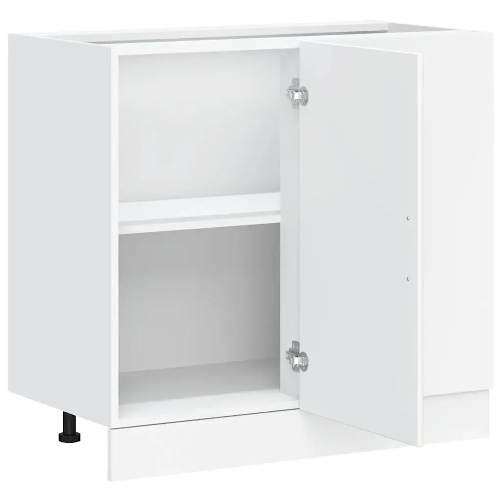 Kitchen Base Cabinet White Engineered Wood Storage Cupboard