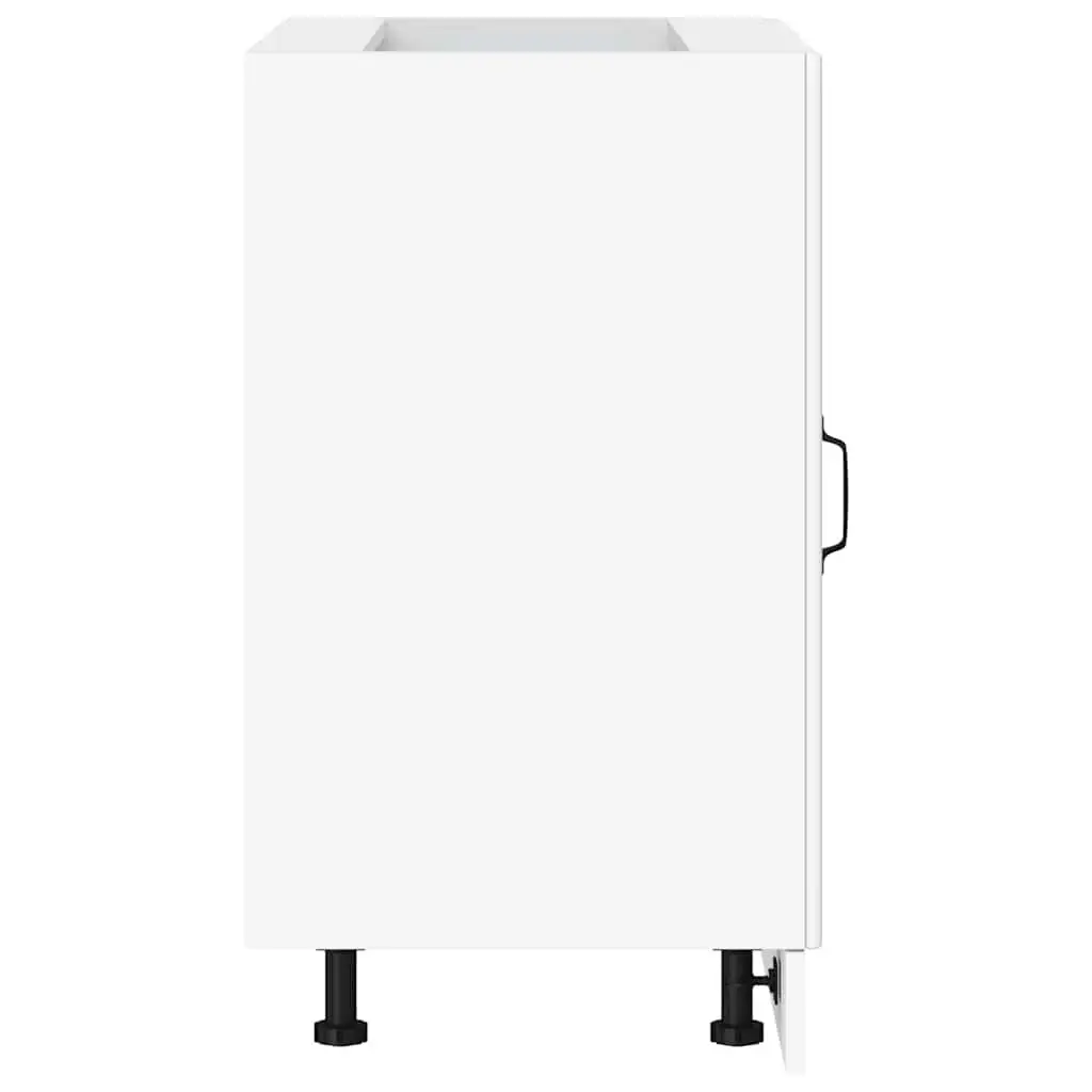 Kitchen Base Cabinet White Engineered Wood Storage Cupboard