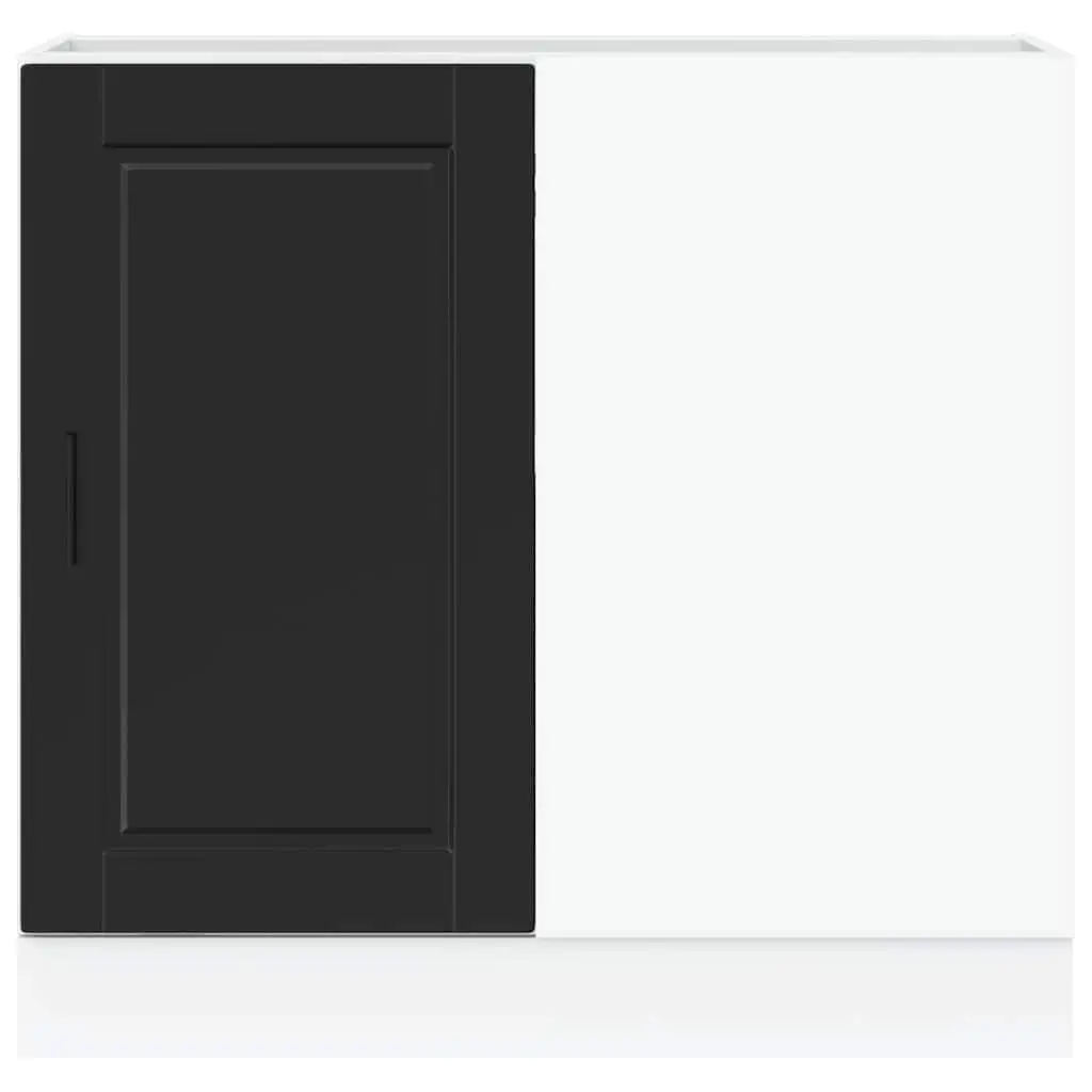 Kitchen Base Cabinet Black Engineered Wood Storage Cupboard Adjustable Feet
