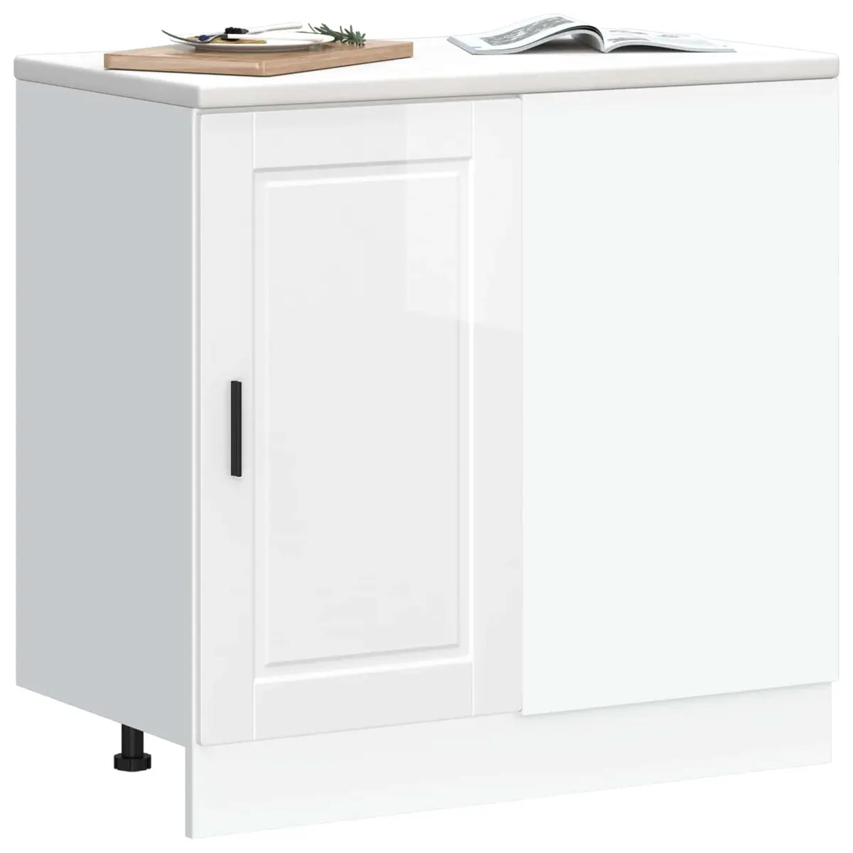 Engineered Wood White High Gloss Kitchen Storage Unit Base Cabinet Cupboard