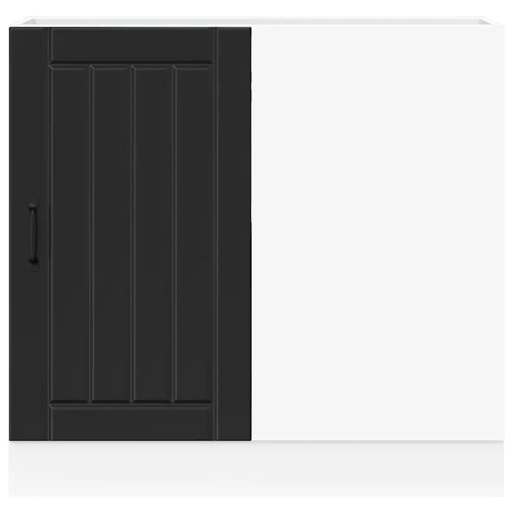 Kitchen Base Cabinet Black Engineered Wood Sink Storage Furniture