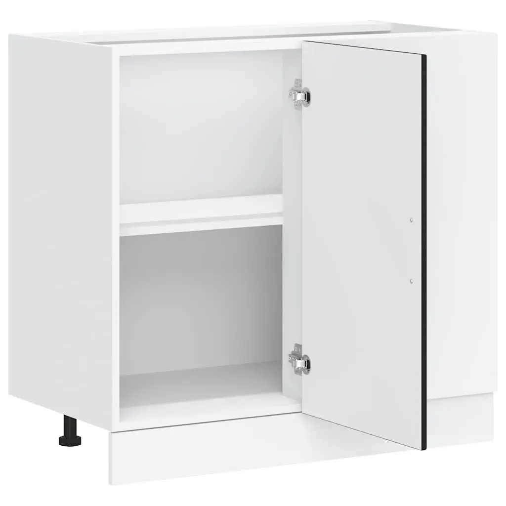 Kitchen Base Cabinet Black Engineered Wood Sink Storage Furniture