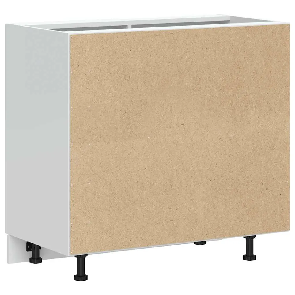 Kitchen Base Cabinet Black Engineered Wood Sink Storage Furniture