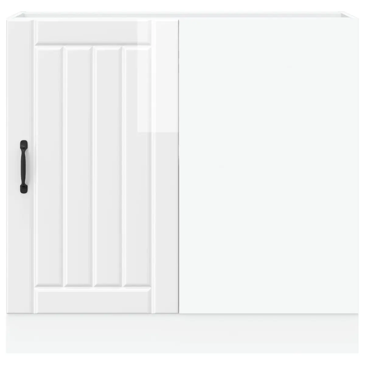 Kitchen Base Cabinet White High Gloss Engineered Wood Storage Furniture