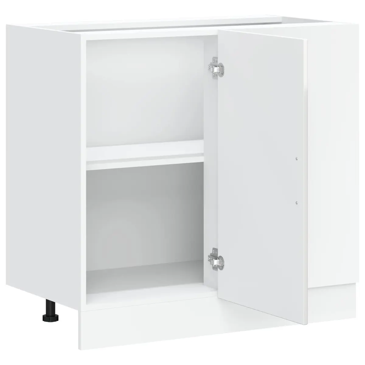 Kitchen Base Cabinet White High Gloss Engineered Wood Storage Cupboard Organizer