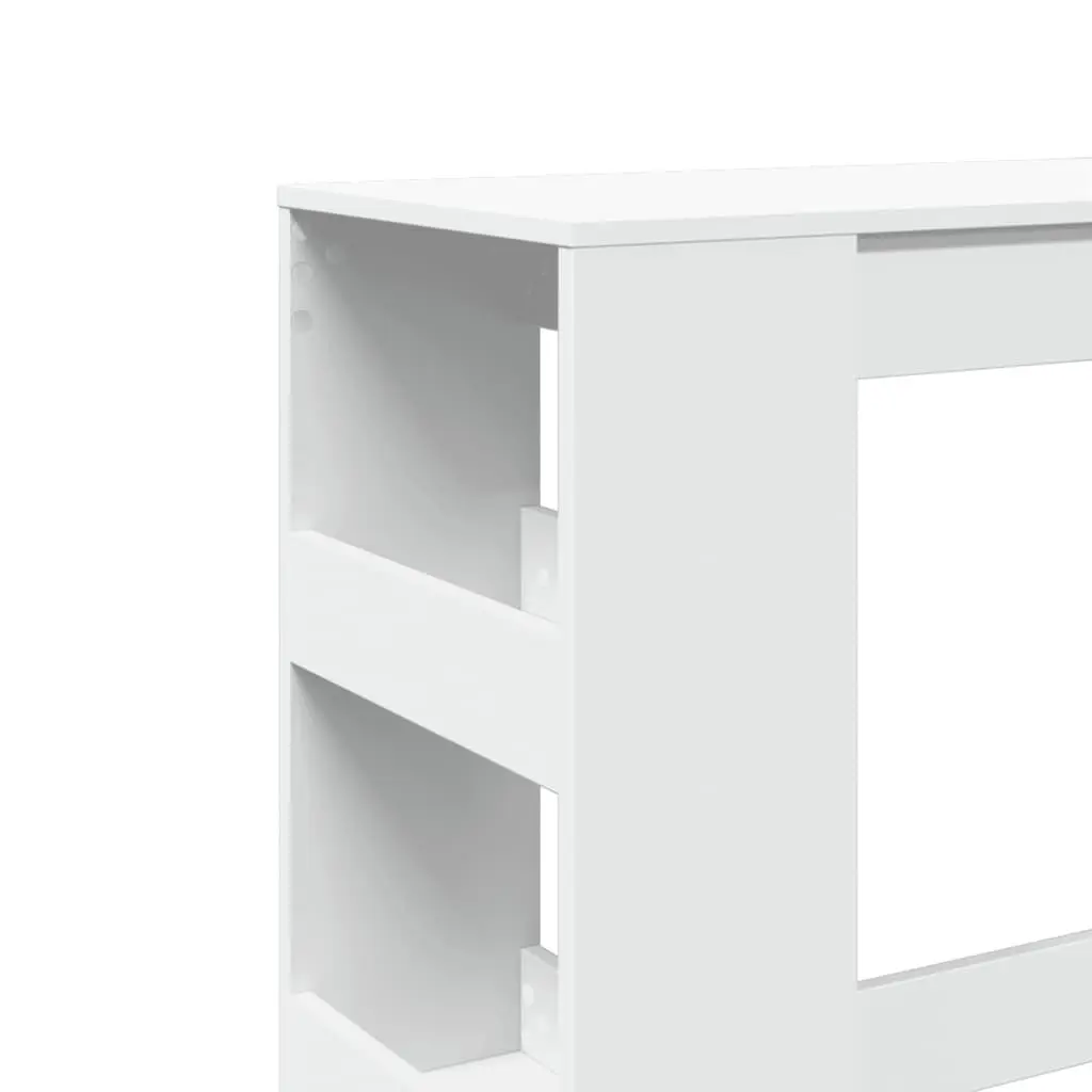 Bar Table with Storage Shelves White High Counter 90L x 40W x 103.5H cm