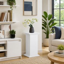 Friendly Pillar Display Stand with Hidden Storage Compartments