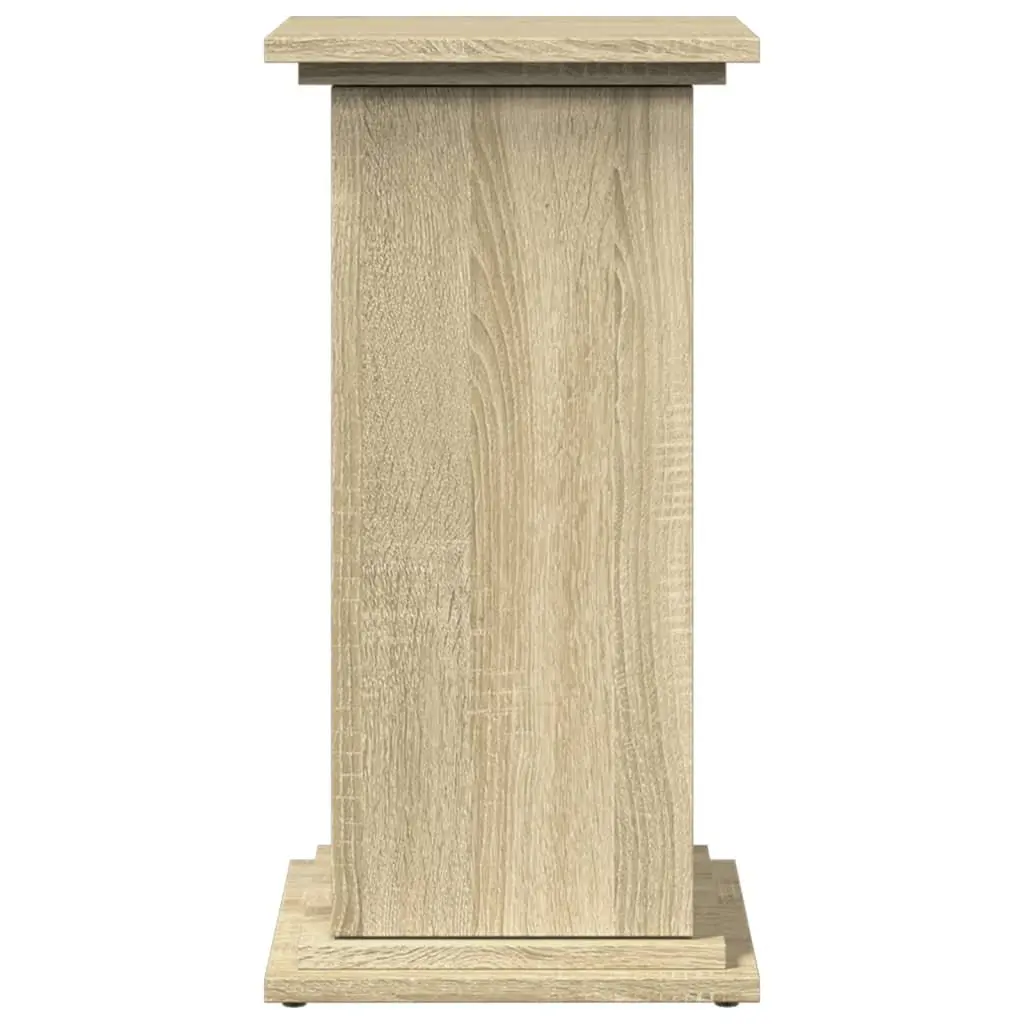 Plant Display Stand with Storage Brown Engineered Wood Cabinet Pillar Style 31 x 30 x 60 cm