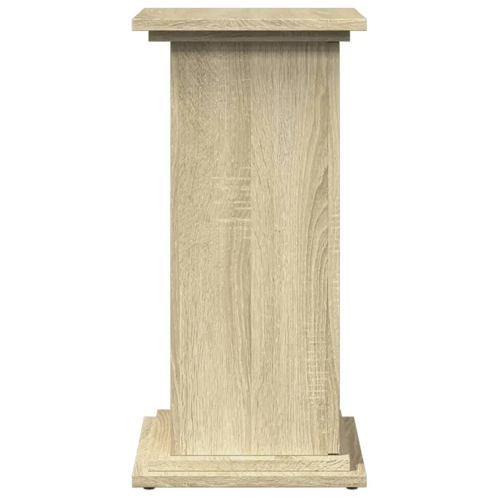 Plant Display Stand with Storage Brown Engineered Wood Cabinet Pillar Style 31 x 30 x 60 cm