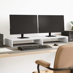 Friendly White Monitor Stand for Your Dual Screens