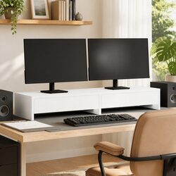 Monitor Stand with Storage Drawers