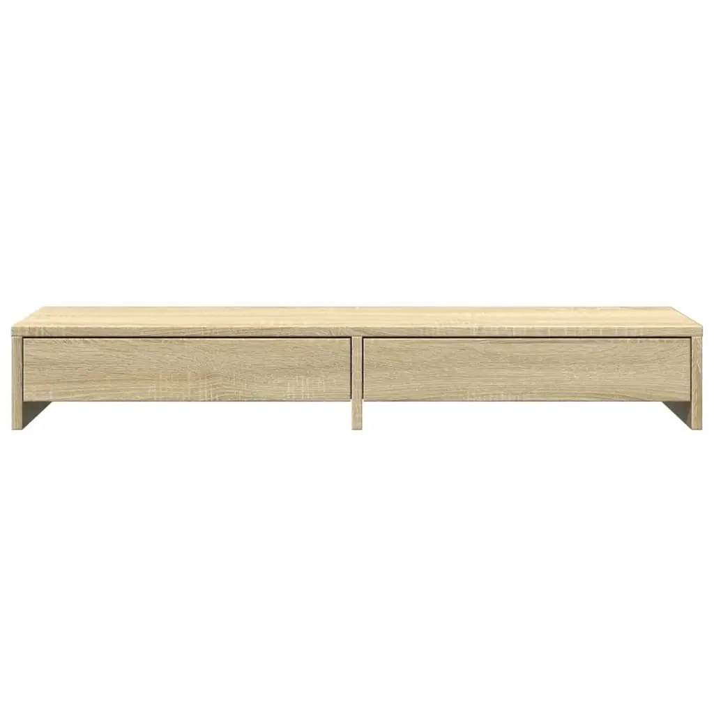 Monitor Stand with Storage Drawers Brown Engineered Wood 100 x 27 x 15 cm