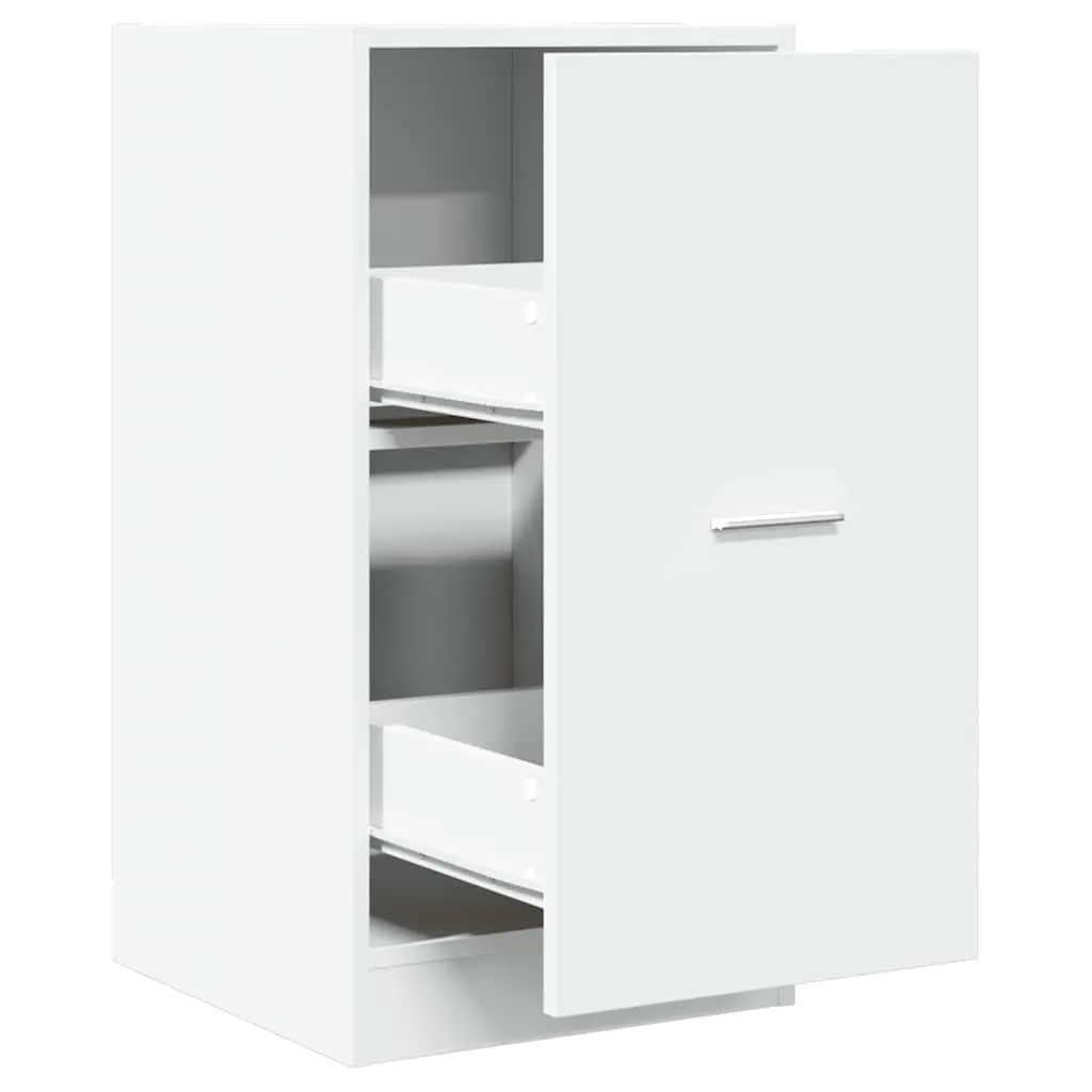 Apothecary Cabinet White Storage Chest Engineered Wood Decorative Bedroom