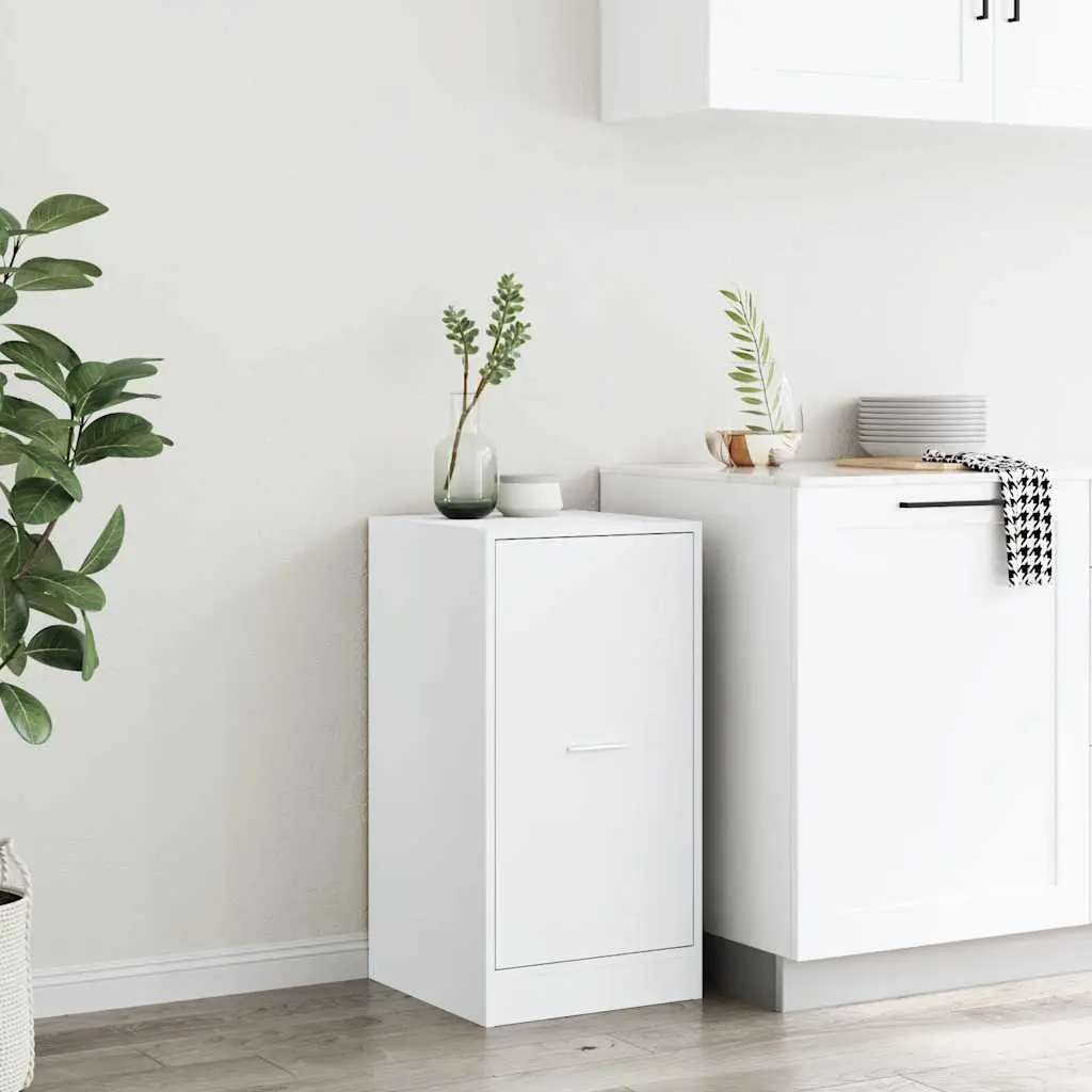 Apothecary Cabinet White Storage Chest Engineered Wood Decorative Bedroom