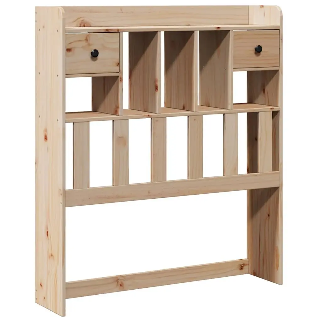 Freestanding Headboard with Storage Solid Pinewood 90cm Brown