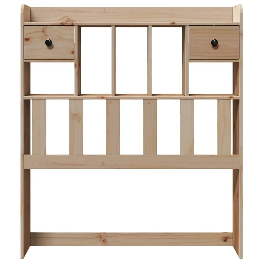 Freestanding Headboard with Storage Solid Pinewood 90cm Brown