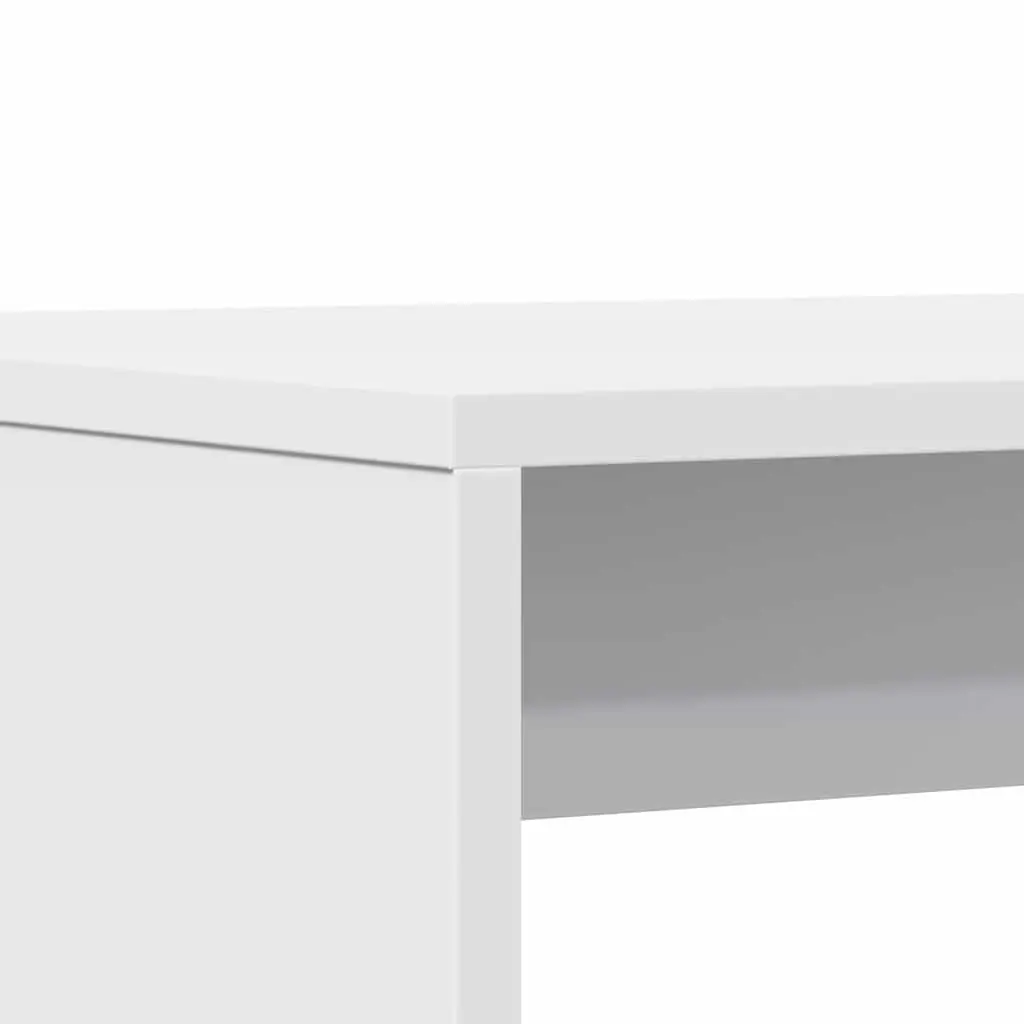 Dining Table and Bench Set 3 Piece White Kitchen Furniture Engineered Wood
