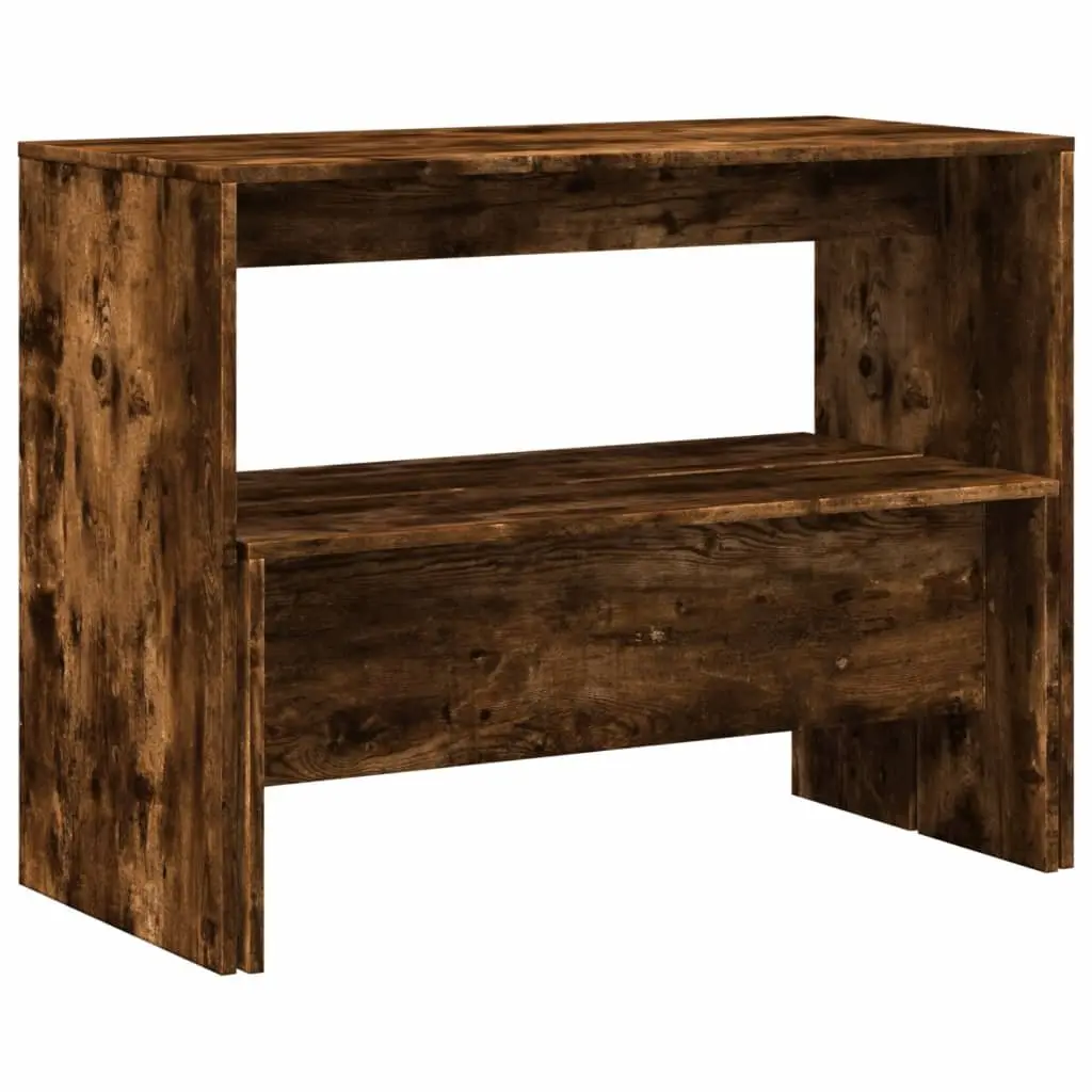 3 Piece Brown Engineered Wood Dining Set with Table and Benches for Kitchen