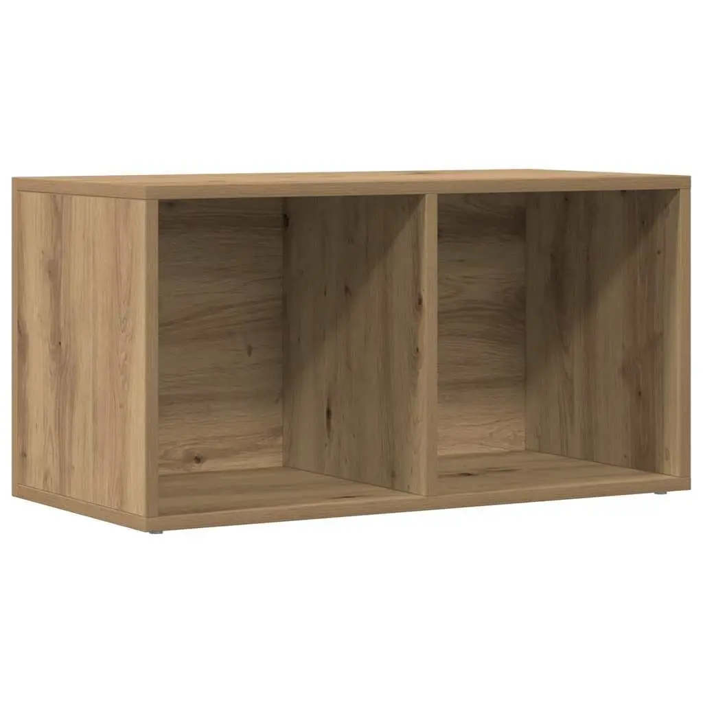 LP Storage Box Engineered Wood Record Cabinet Brown Media Organiser 69.5x34x36cm