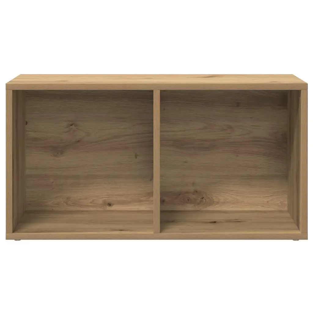 LP Storage Box Engineered Wood Record Cabinet Brown Media Organiser 69.5x34x36cm