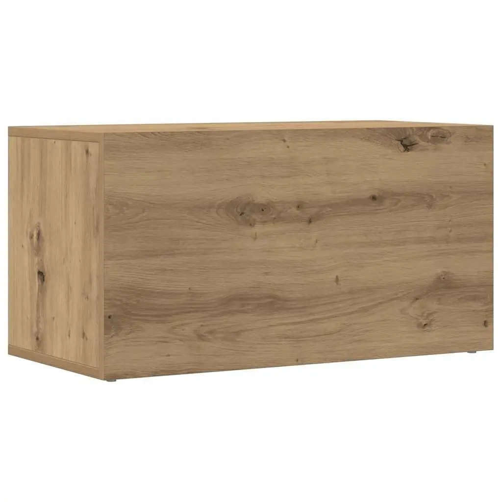 LP Storage Box Engineered Wood Record Cabinet Brown Media Organiser 69.5x34x36cm