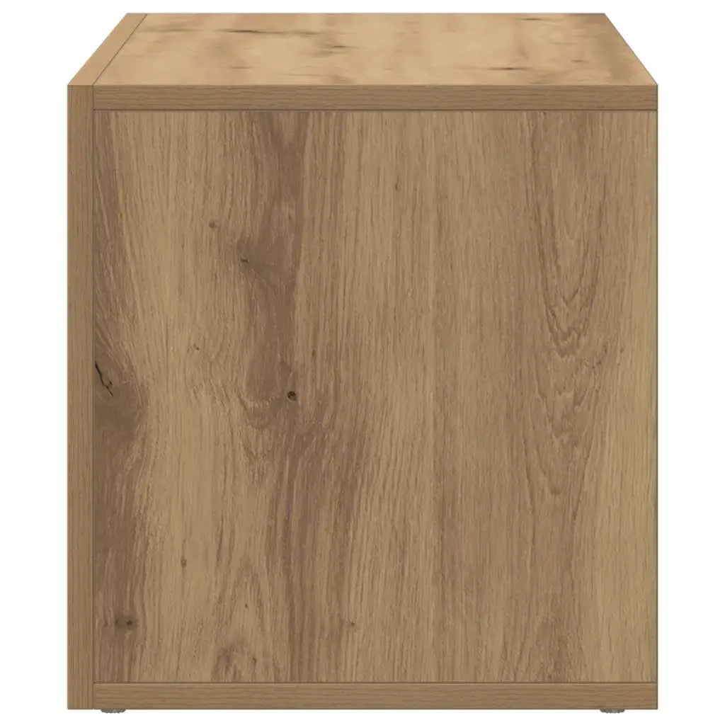 LP Storage Box Engineered Wood Record Cabinet Brown Media Organiser 69.5x34x36cm