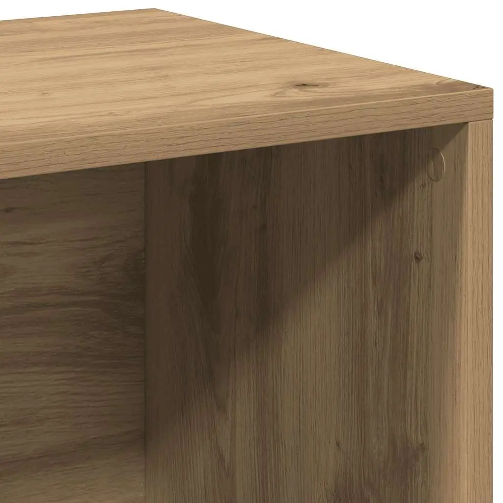 LP Storage Box Engineered Wood Record Cabinet Brown Media Organiser 69.5x34x36cm