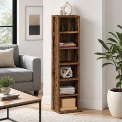 CD Cabinet DVD Storage Unit Old Wood Style 21x20x88 cm Media Storage Cabinet