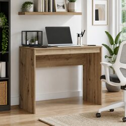Artisan Oak Engineered Wood Desk 90x40x72cm Office Workstation Brown