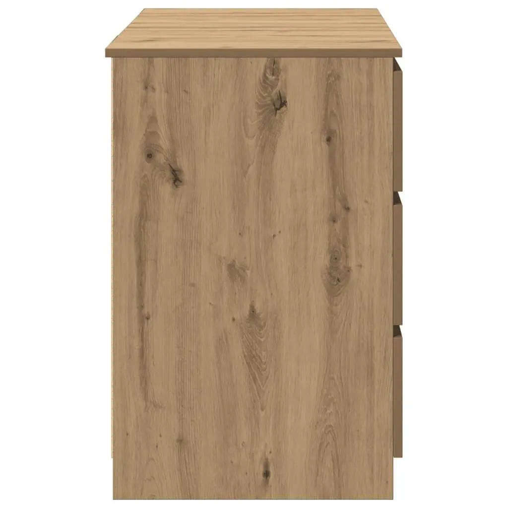 Writing Desk Brown Engineered Wood 140 x 50 x 77 cm with 6 Drawers